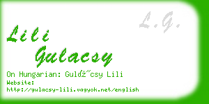 lili gulacsy business card